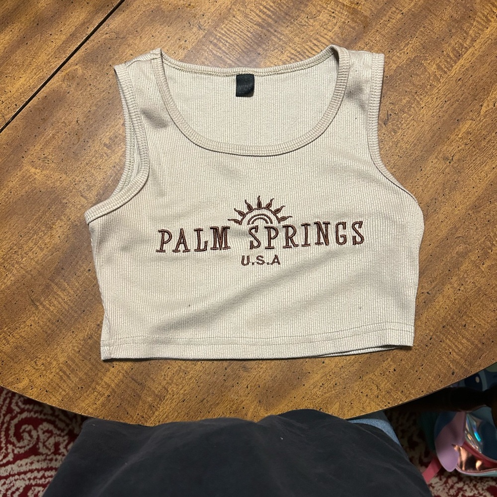 Palm Springs Beige Tank Top